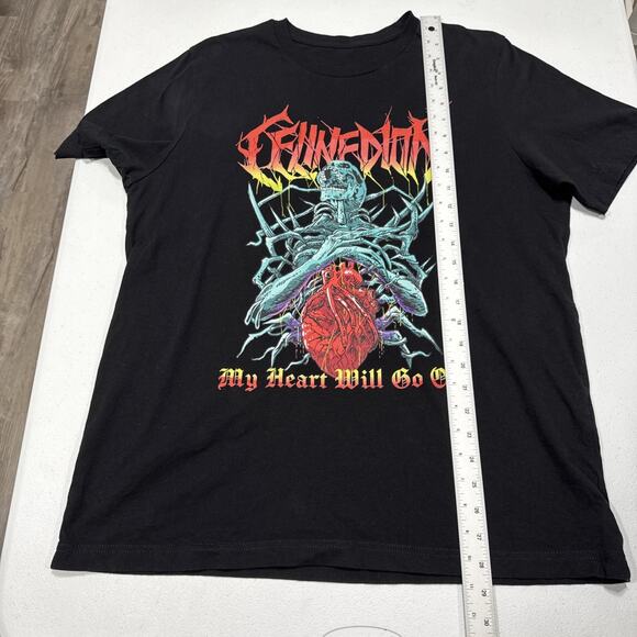 Celine Dion My Heart Will Go On Heavy Metal T-Shirt Mens Size L/XL Black Tee - Picture 6 of 7